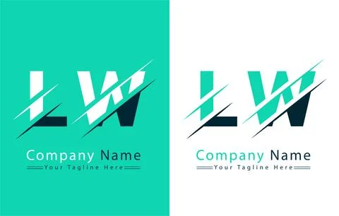 LW Letter Logo Vector Design Concept Elements Stock Illustration