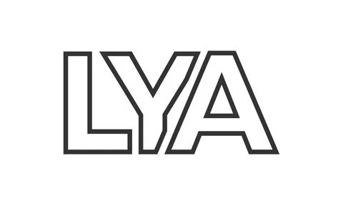 LYA logo design template with strong and modern bold text. Initial based ve.. Illustrazione stock