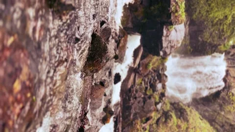 Lyazhginsky waterfall in the spring forest.  Stock Footage 255292167