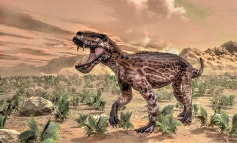 Lycaenops dinosaur - 3D render Stock Illustration