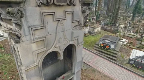 Lychakiv Cemetery Lviv Stock Footage 62243847