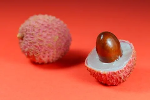 Lychee fruit on the background of close-up macro 库存照片