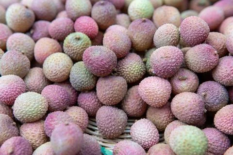 Lychee Fruit Close Up (Litchi) Stock Photos