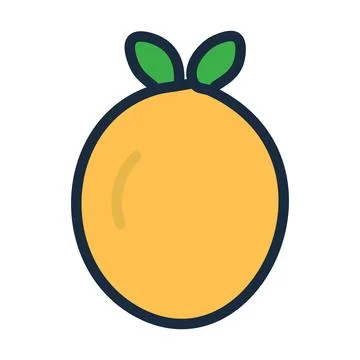 Lychee fruit flat icon for apps and websites. Vector illustration. Stock Illustration