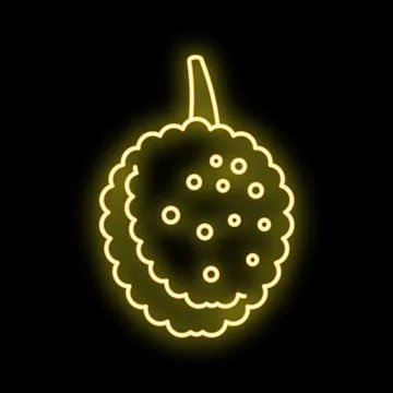 Lychee fruit glowing neon outline icon Stock Illustration