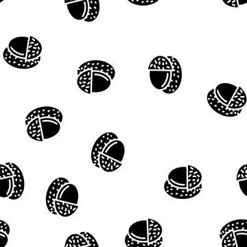 Lychee fruit glyph vector seamless pattern Stockillustratie