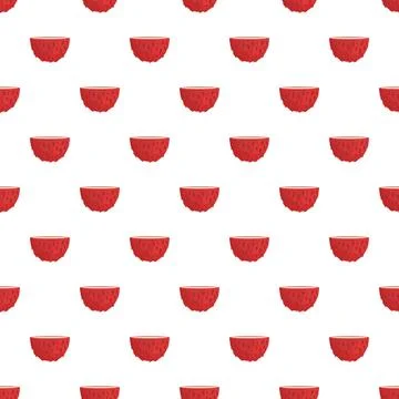 Lychee fruit halves seamless repeating pattern background Stock Illustration