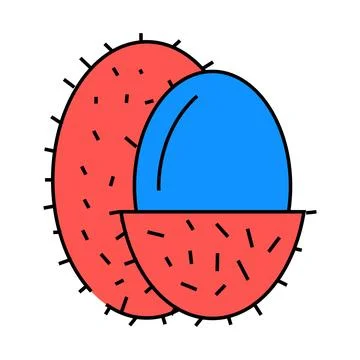 Lychee fruit icon color illustration Stock Illustration