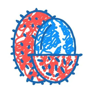 Lychee fruit icon doodle illustration Stock Illustration