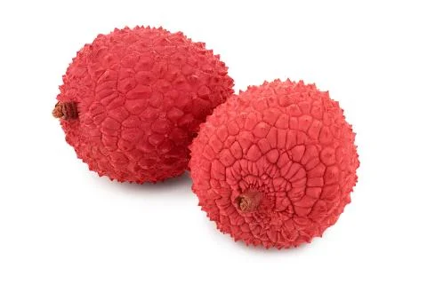 Lychee fruit isolated on white background with clipping path and full depth of Stock Photos