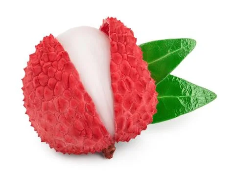 Lychee fruit isolated on white background with clipping path and full depth of Stock Photos