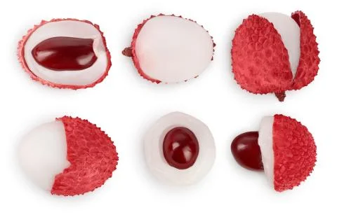 Lychee fruit isolated on white background with clipping path and full depth of Stock Photos