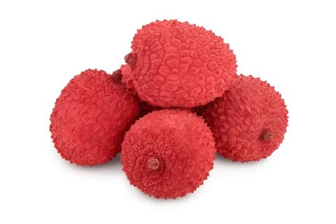 Lychee fruit isolated on white background with clipping path and full depth of Stock Photos
