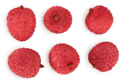 Lychee fruit isolated on white background with clipping path and full depth of Stock Photos