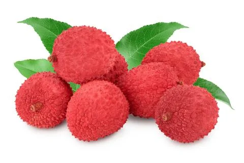 Lychee fruit isolated on white background with clipping path and full depth of Stock Photos