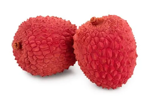Lychee fruit isolated on white background with clipping path and full depth of Stock Photos