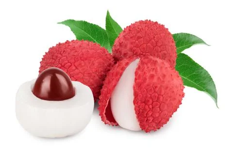 Lychee fruit isolated on white background with clipping path and full depth of Foto stock