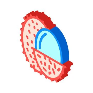 Lychee fruit isometric icon vector illustration Stock Illustration