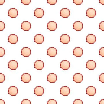 Lychee fruit seamless pattern on white background Stockillustratie