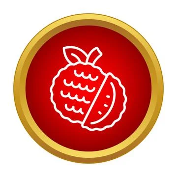 Lychee fruit vector icon with cut slice Stock Illustration