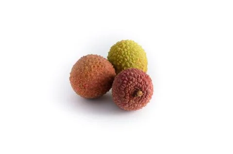 Lychee fruit on white background Stock Photos