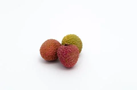 Lychee fruit on white background Stock Photos