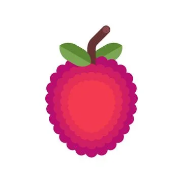 Lychee isolated. small round sweet fruit. vector illustration Illustrazione stock