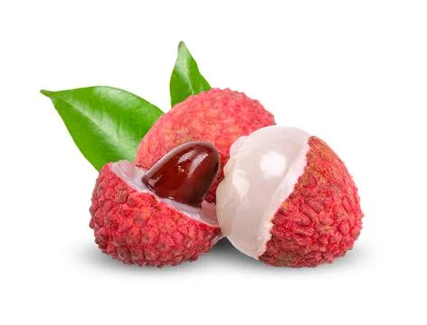 Lychee isolated on white with clipping path Stock Photos
