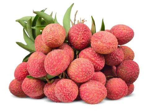 Lychee isolated on white clipping path Stock Photos