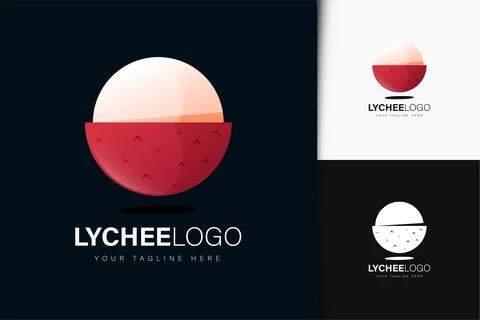 Lychee logo design with gradient Ilustração Stock