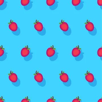 Lychee pattern seamless. small round sweet fruit. vector background Stock Illustration