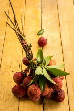 Lychee, ripe red table ready to eat. Stock-Fotos