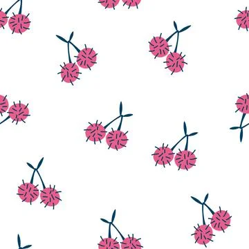 Lychee seamless pattern. Sweet summer fruit background. Perfect for textile,  Stock Illustration