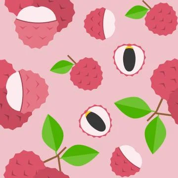 Lychee seamless pattern for wallpaper or wrapping paper Stock Illustration