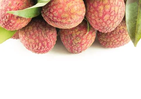 Lychee on white background Stock Photos