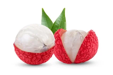 Lychee on white background Stock Photos