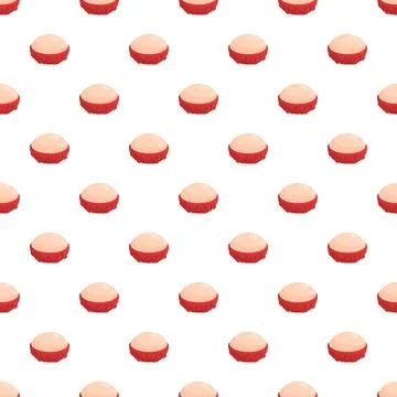 Lychees creating a repeating tropical fruit background Stock Illustration