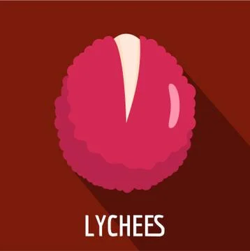 Lychees icon, flat style Stock Illustration