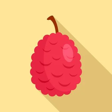 Lychees icon, flat style Stock Illustration