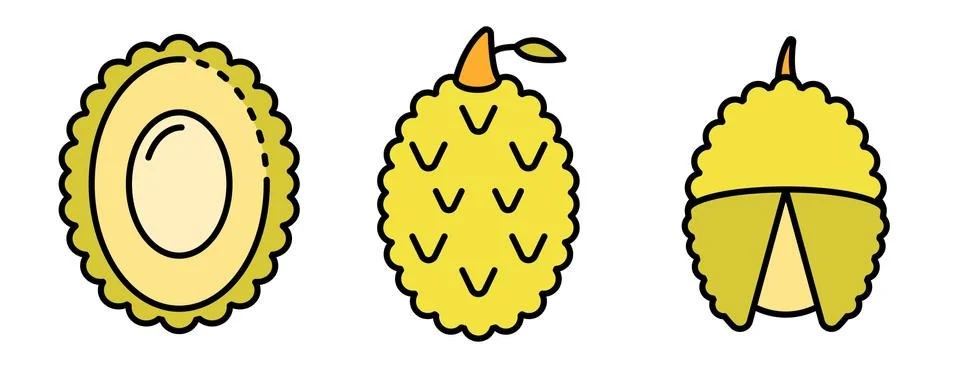 Lychees icons set vector flat Stock Illustration