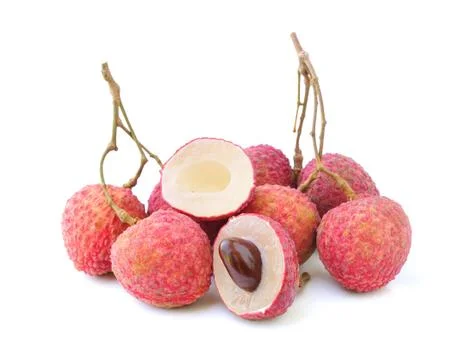 Lychees isolated on white background Stock Photos