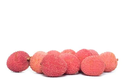 Lychees isolated on white background Stock Photos