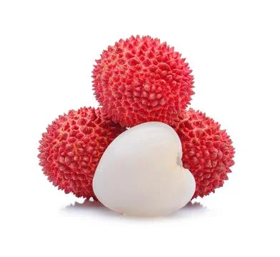 Lychees isolated on white Stock Photos