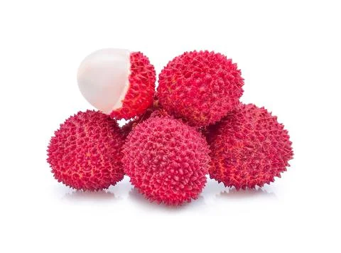 Lychees isolated on white Foto stock