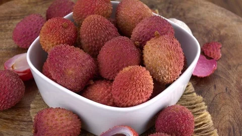 Lychees (not loopable; 4K) Stock Footage