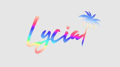 Lycia. Multicolor gradient bright contrast inscription. 4K, Alpha channel. Stock Footage 154976996