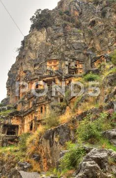 Lycian Rock Tomb, HDR photography Stock Photos
