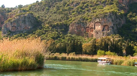 Lycian tombs Stock Footage 24097201
