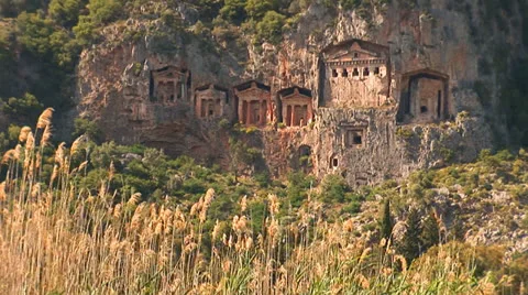 Lycian tombs Stock Footage 24097684