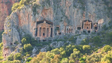 Lycian tombs Stock Footage 24097869